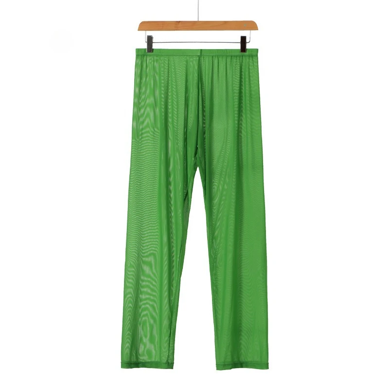 

Men's Sheer Mesh Long Pants Thin Breathable Loose Fit for Sleep Yoga Semi-Transparent Sexy Design Comfort 9/10 Length Loungewear