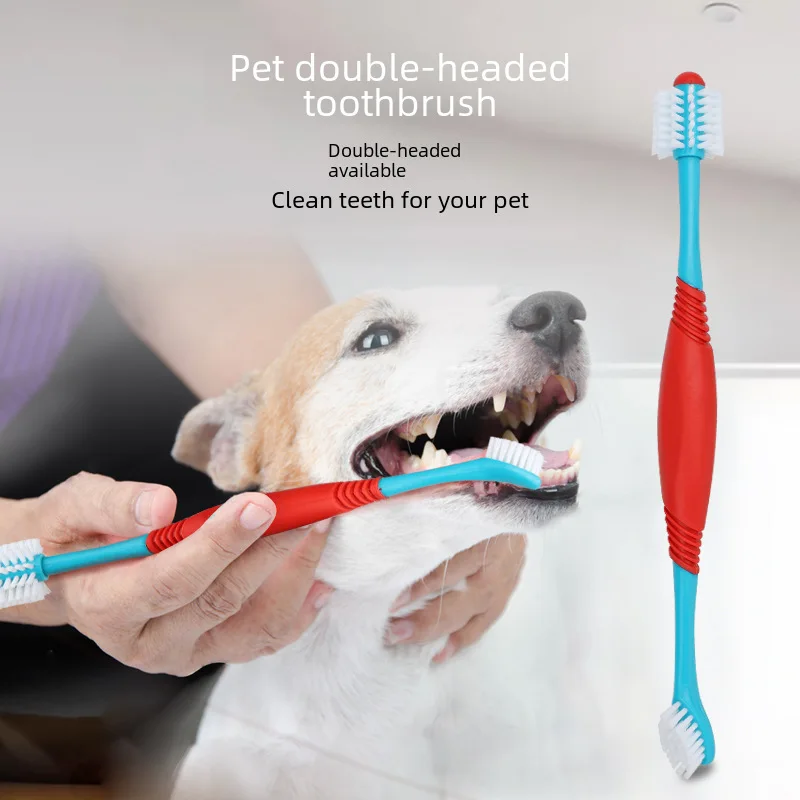 Pet toothbrush double-headed dog oral cleaning dog toothbrush 360 cat care cat toothbrush pet supplies wholesale Cat toothbrush