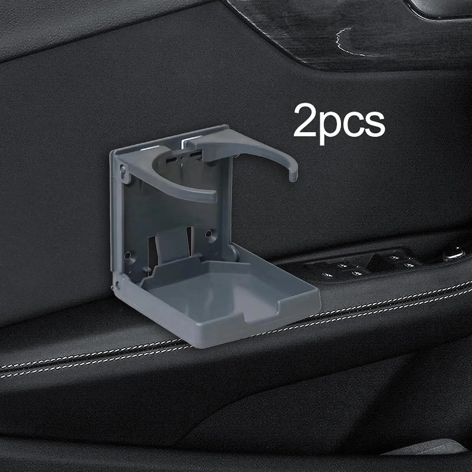 2xGeneric Auto-Getränkehalterhalterung, universeller kompakter Wasser-, Kaffee-, Saft- und Teehalter, Grau