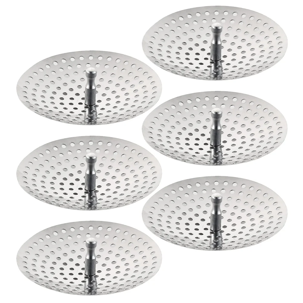 

6pcs Stainless Steel Sink Strainer Kitchen Sink Filter Net Drain Protector Hair Catcher Food Waste Strainer Smooth Edge Easy