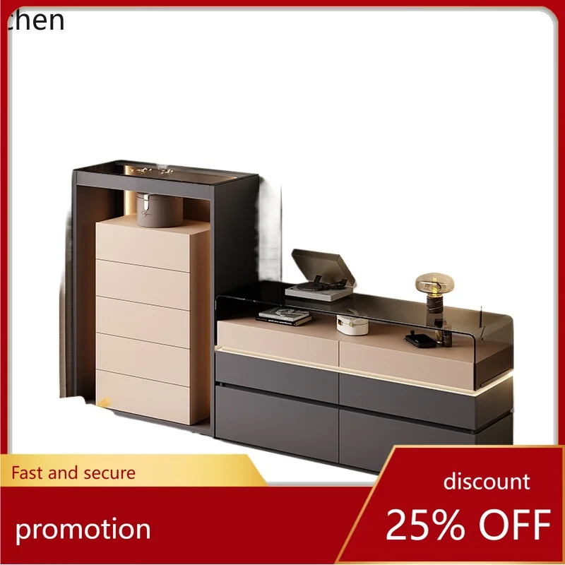 

HT solid wood chest of drawers, bedroom locker, six-bucket combination, bedside drawer cabinet