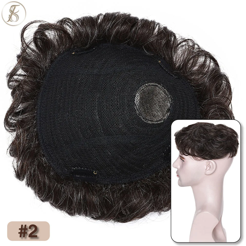 TESS Herren-Haarersatzsystem, 35 g, Herren-Toupet, 16 x 19 cm, Echthaar-Perücke, Herren-Kapillarprothese, männliche Clip-in-Haarverlängerungen – Detail 8