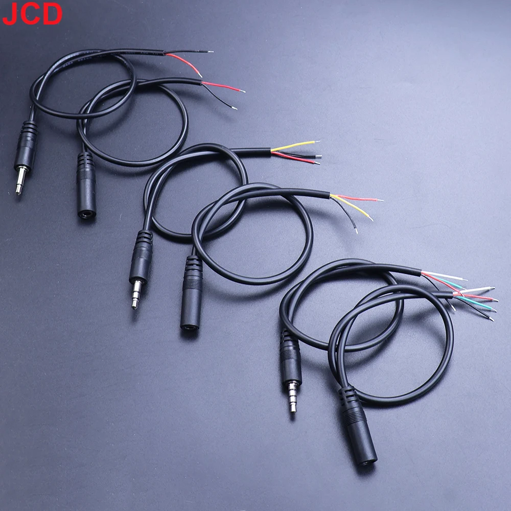 JCD 30/50/100cm 3.5MM 2/3/4 Core 2pole 3pole 4pole Mono Stereo Male Female Audio Extension Cable Aux Connector Headset Line
