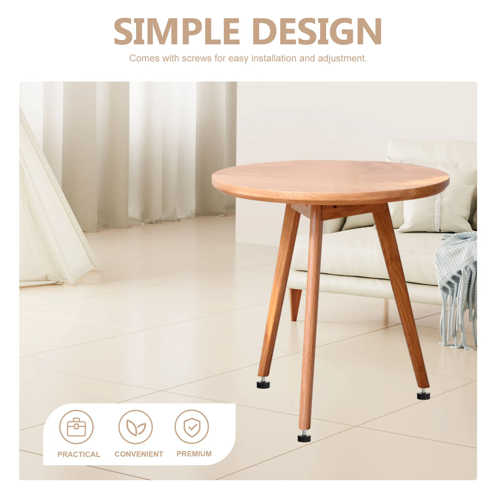 

4pcs Adjustable Rubber Foot Pads Heavy Duty Furniture Feet Leg Levelers Screws Included Shockproof Anti-Slip Floor for Tables