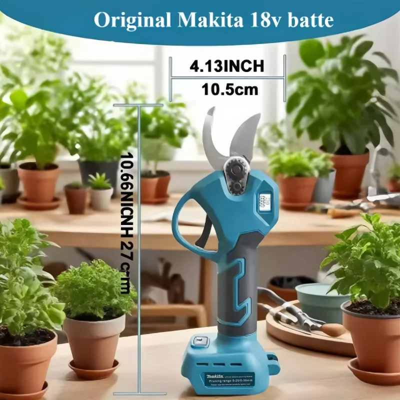 

25mm Cordless Brushless Electric Scissors Pruning Shears With LCD Display Tree Branch Pruner Garden Tool Makita 18V Battery pin