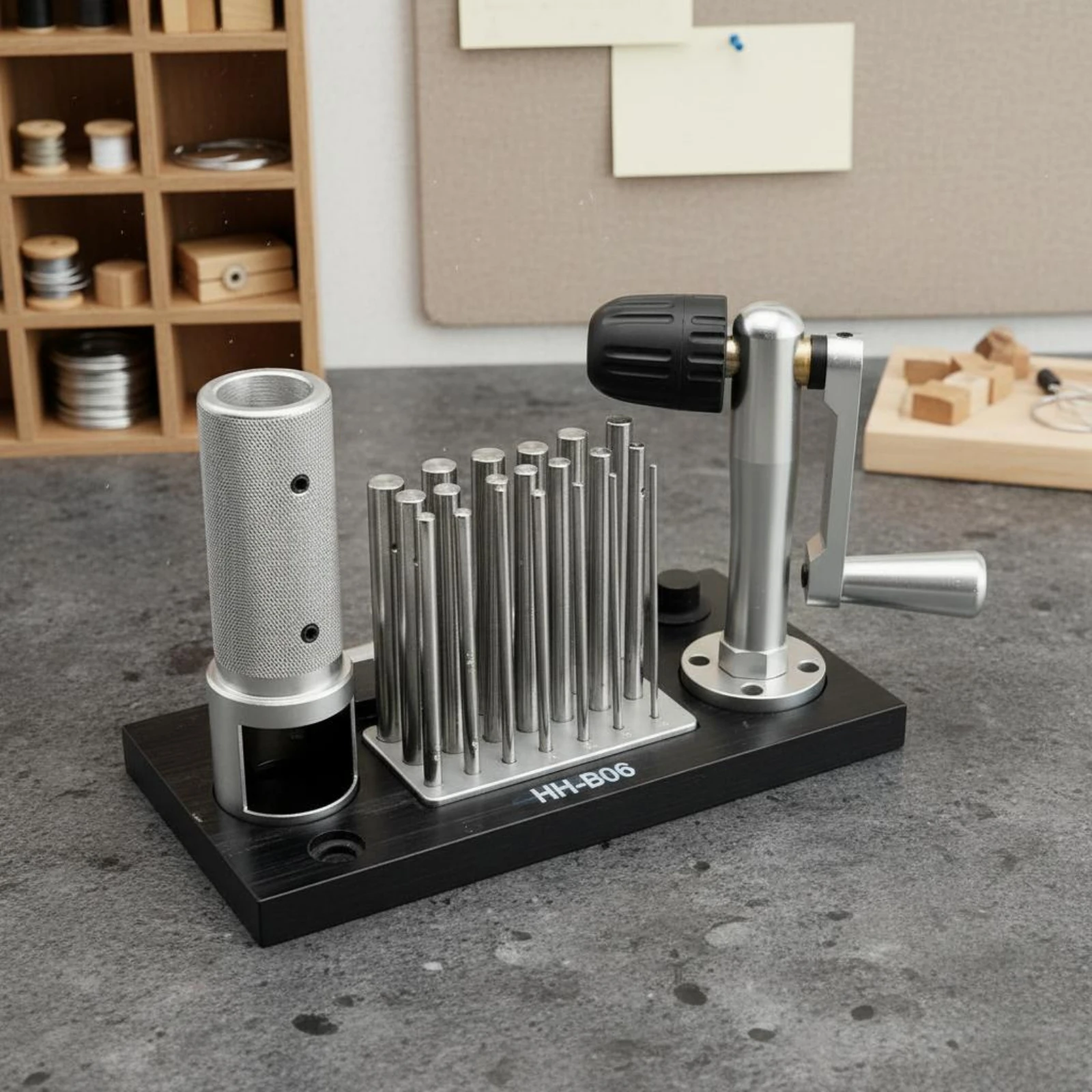Image 4: Enrouleur de fil pour bijoux, machine manuelle à enrouler les bobines de bijoux, machine à enrouler le fil métallique multi-tailles avec mandrin