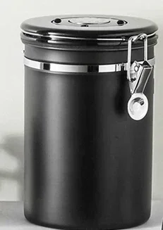 Hot salesStainless steel sealed jar coffee bean storage jar coffee powder one-way exhaust valve storage