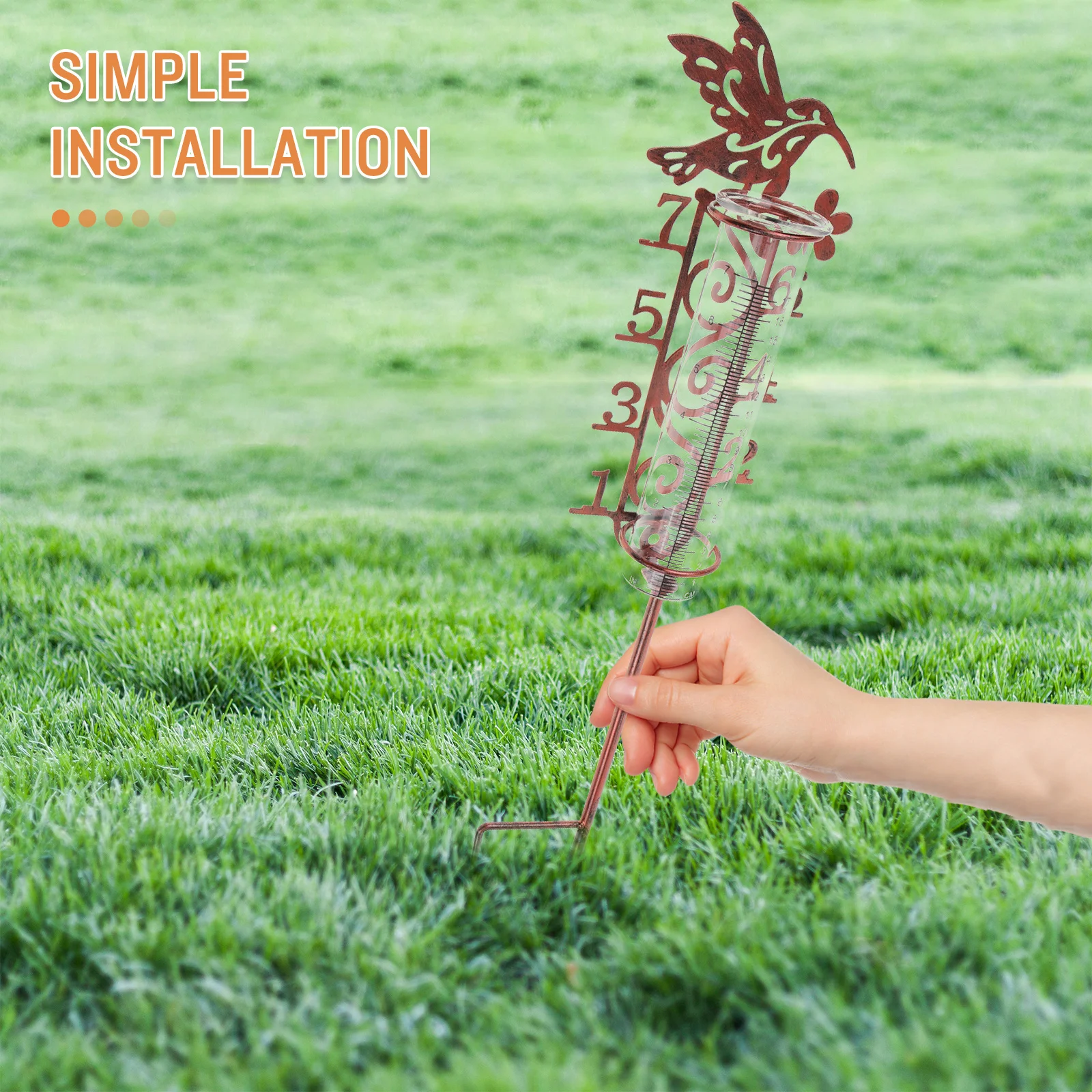 

Outdoor Rain Gauge with Stake for The Garden Lawn Collecting Tool Portable Measure Gauges