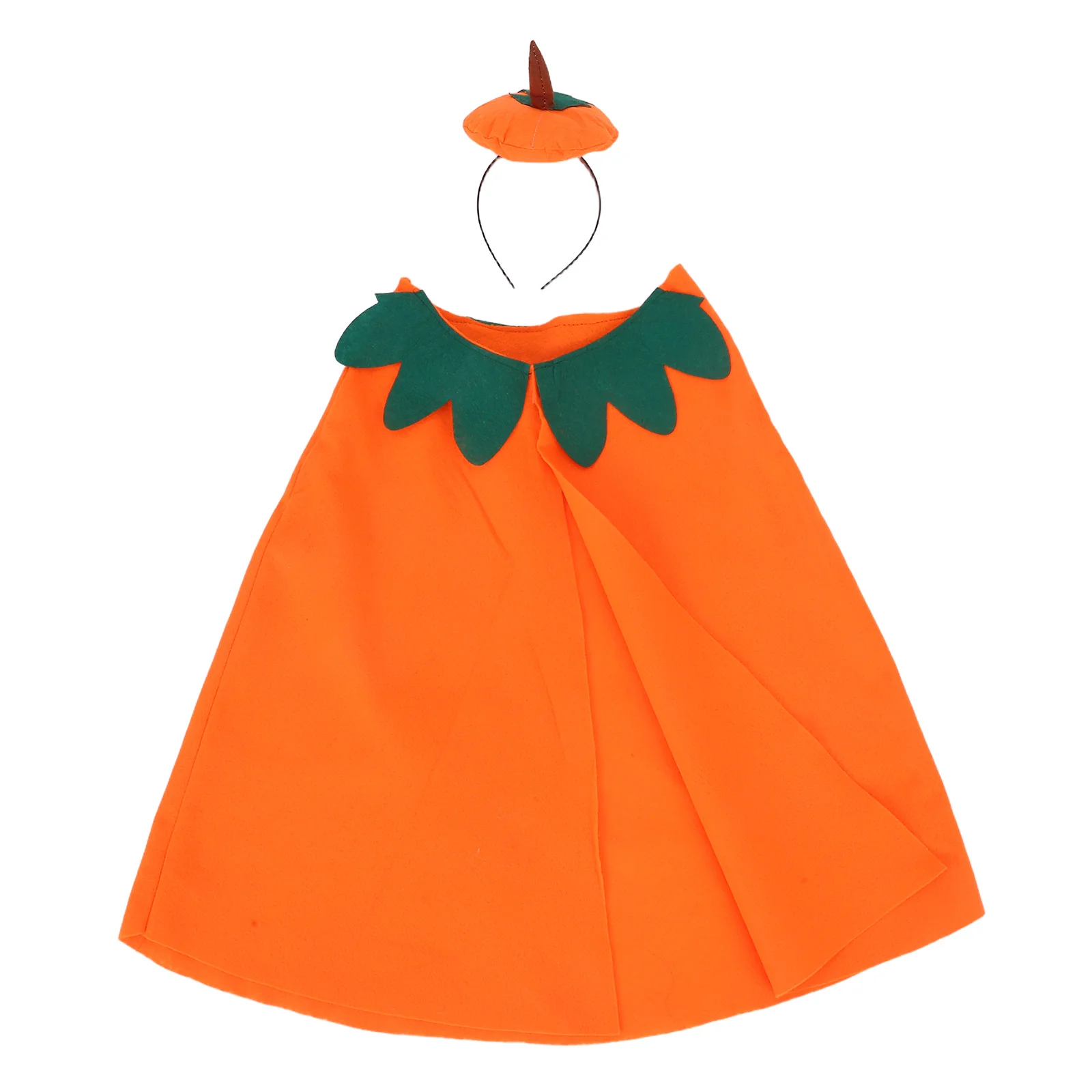 Kürbis Umhang Set Orange Cape Stirnband Stoff Umhänge Mädchen Kind Party Zubehör Kleidung Halloween Kostüm