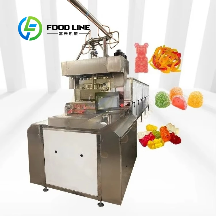 Jelly Sweet Gummy Bear Depositor Candy Fabricación de máquinas Bonbon Pequeña línea de producción completamente automática
