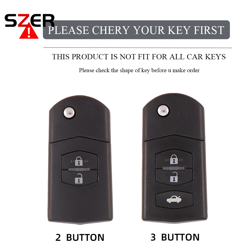 Fashion TPU Car Remote Folding Key Case Cover 2 Button Shell Protector Keyless Bag For Mazda 3 5 6 Series M6 RX8 MX5 Accessories view 3