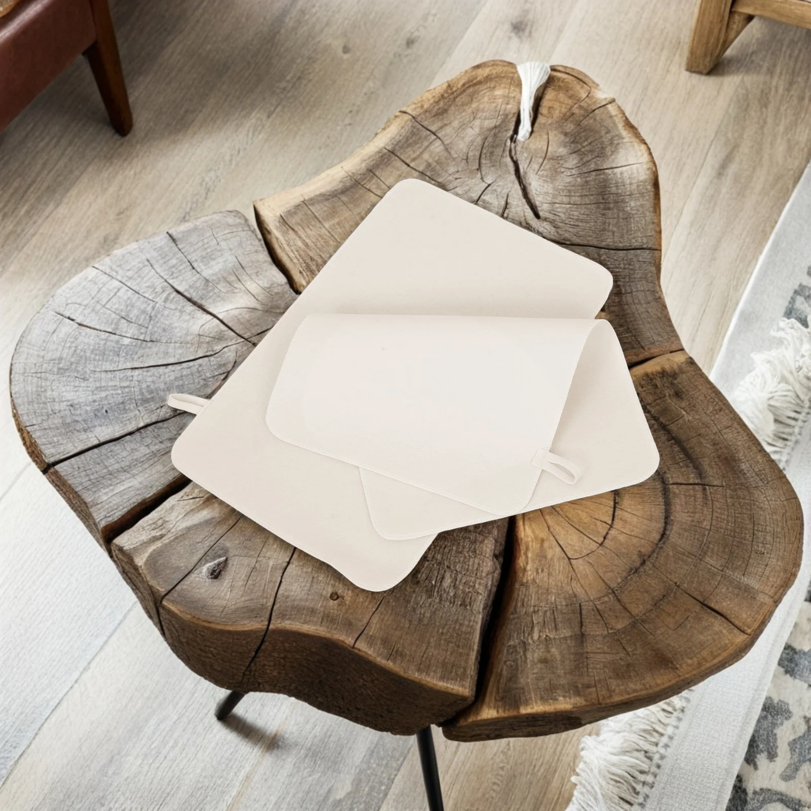 

2pcs Sauna Seat Pad Highly Absorbent Felt Material Portable Design Grey Color Bench Cushion Cover Home Steam Floor Use