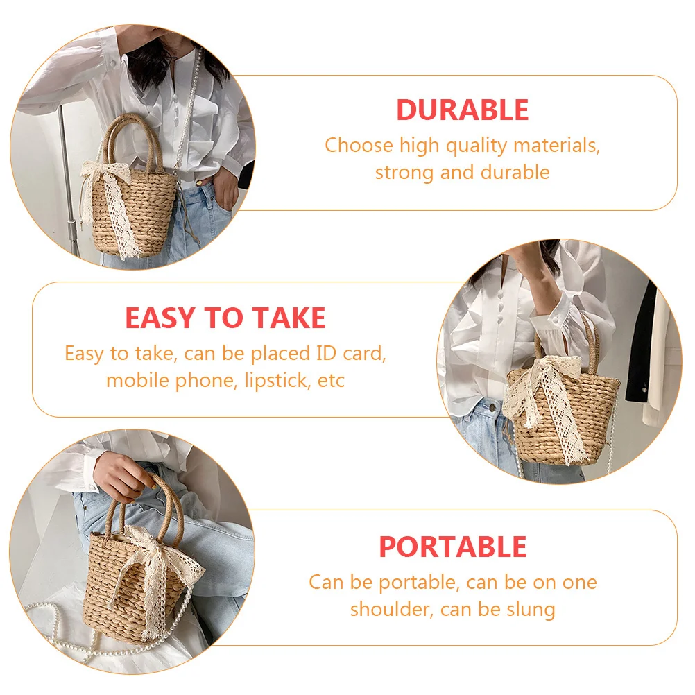 1Pcs Stylish Woman Straw Bag Unique Creative Travel Messenger Tote Beach Party Handbag Straw Woven Bag Travel Handbag