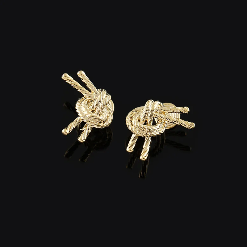 2023 Fashion Vintage Earrings Versatile Earhole Free Fried Dough Twists Knot Mosquito incense Plate Earclip Female Gift Wholesal