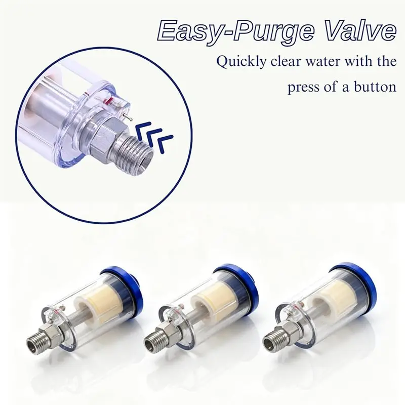 A76X-фильтр водоотделителя воздушного компрессора-1/4 дюйма NPT, 3 упаковки масляной влажности для пневматических инструментов (макс. 90 фунтов на квадратный дюйм)