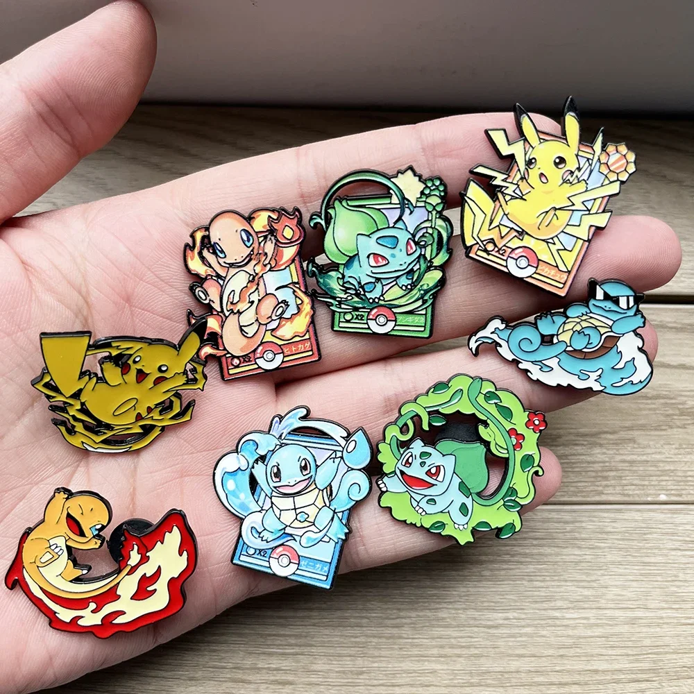 8-teiliges Set mit niedlichen Anime-Anstecknadeln, Emaille-Broschen, Metallabzeichen, Schmuck für Kleidung und Rucksack – Squirtle, ein Geschenk für Jungen und Mädchen. – Detail 2
