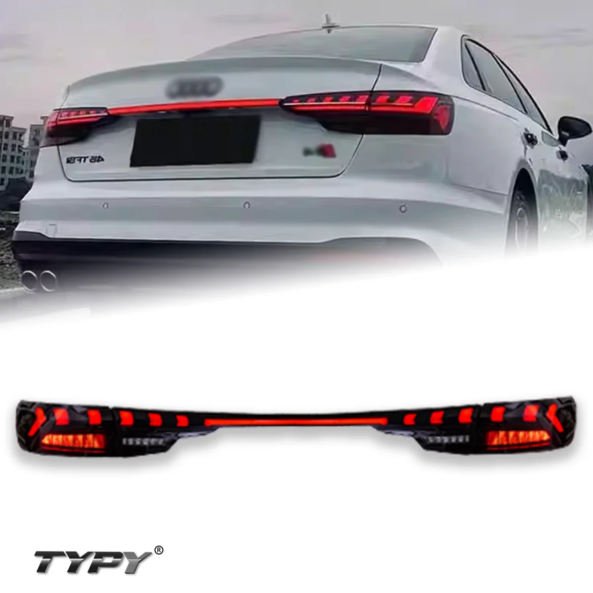

Новые автомобильные задние фонари TYPY для Audi A4 2017-2023, задние фонари, автомобильные аксессуары, динамические поворотные ходовые огни