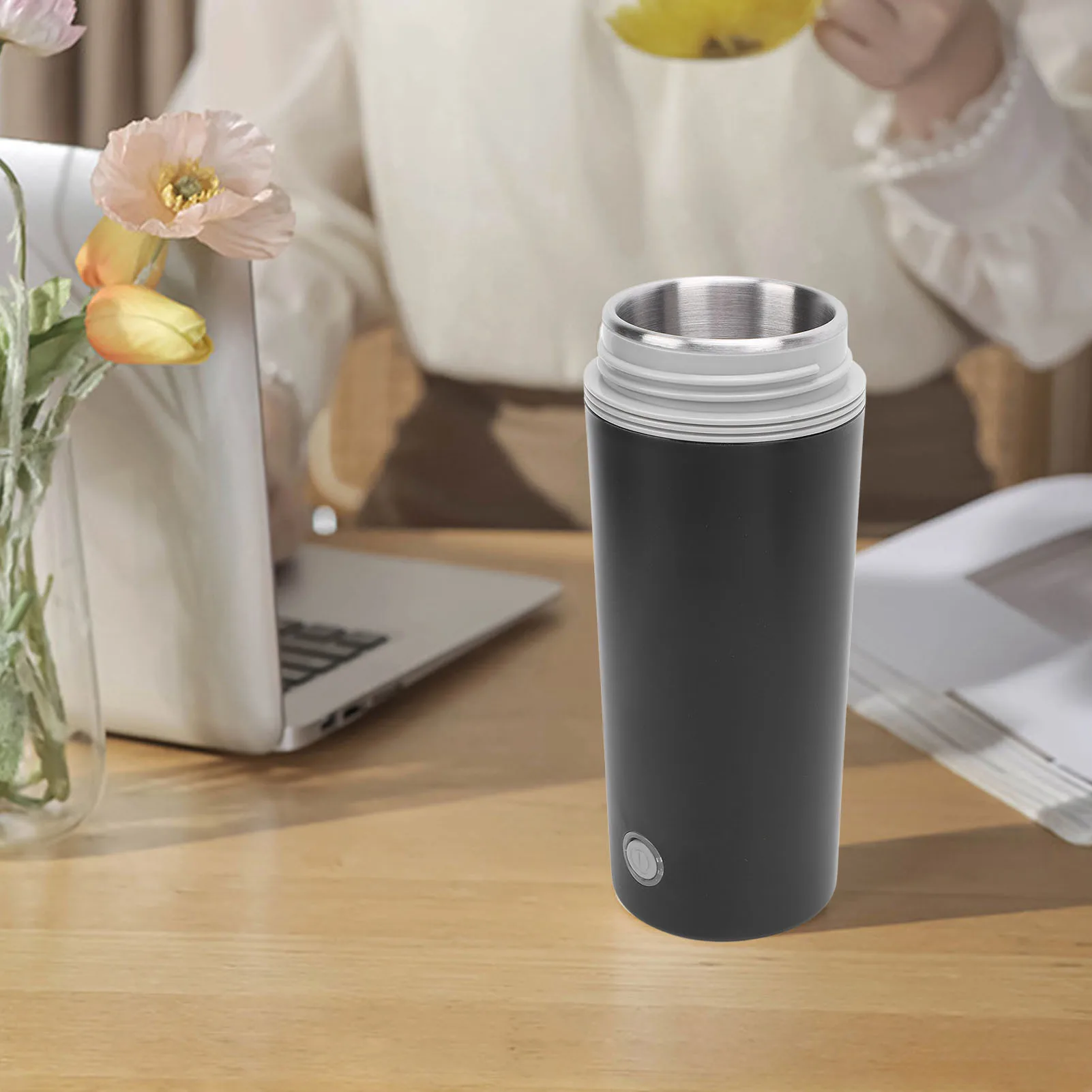 

350 ML Portable Electric Kettle 304 Stainless Steel Double Layer Anti Dry Burn Automatic Mini Hot Water Boiler for Travel