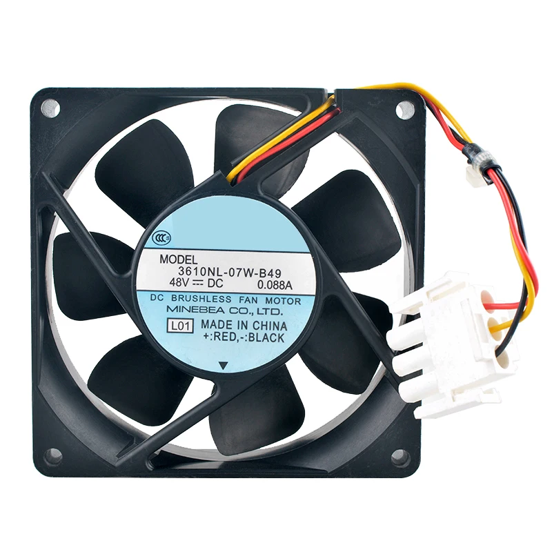 

3610NL-07W-B49 9,2 см 92 мм вентилятор 92x92x25 мм DC48V 0,088A Осевой вентилятор с двумя шарикоподшипниками, охлаждающий вентилятор для инвертора мощности