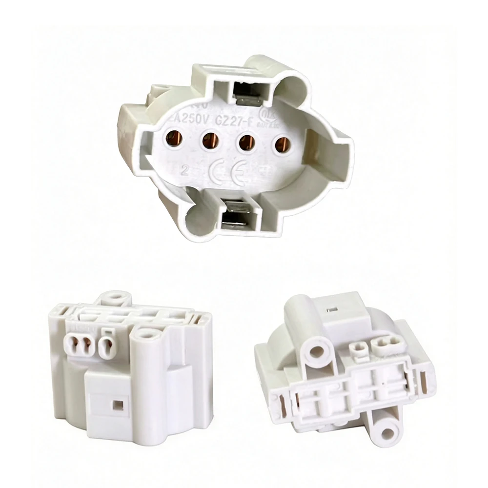 10Pcs 2G7-F447 AC 500V 2A H Light Socket Base Fluorescent PL Tube Lamp Holder