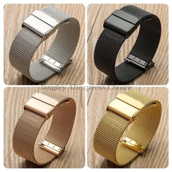 0.6mm Mesh Milanese Watch Strap for DW for Seiko Watch Steel Strap 10 12 14 15 16 17 18 19 20 21 22 24mm Quick Release Bracelets