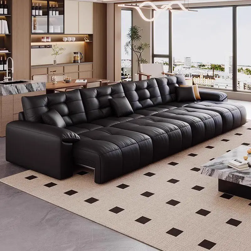 Extendable Electric Recliner Sofa Switch Motor Black Electric Recliner Sofa Apartments Luxury Banken Woonkamer Furniture Home