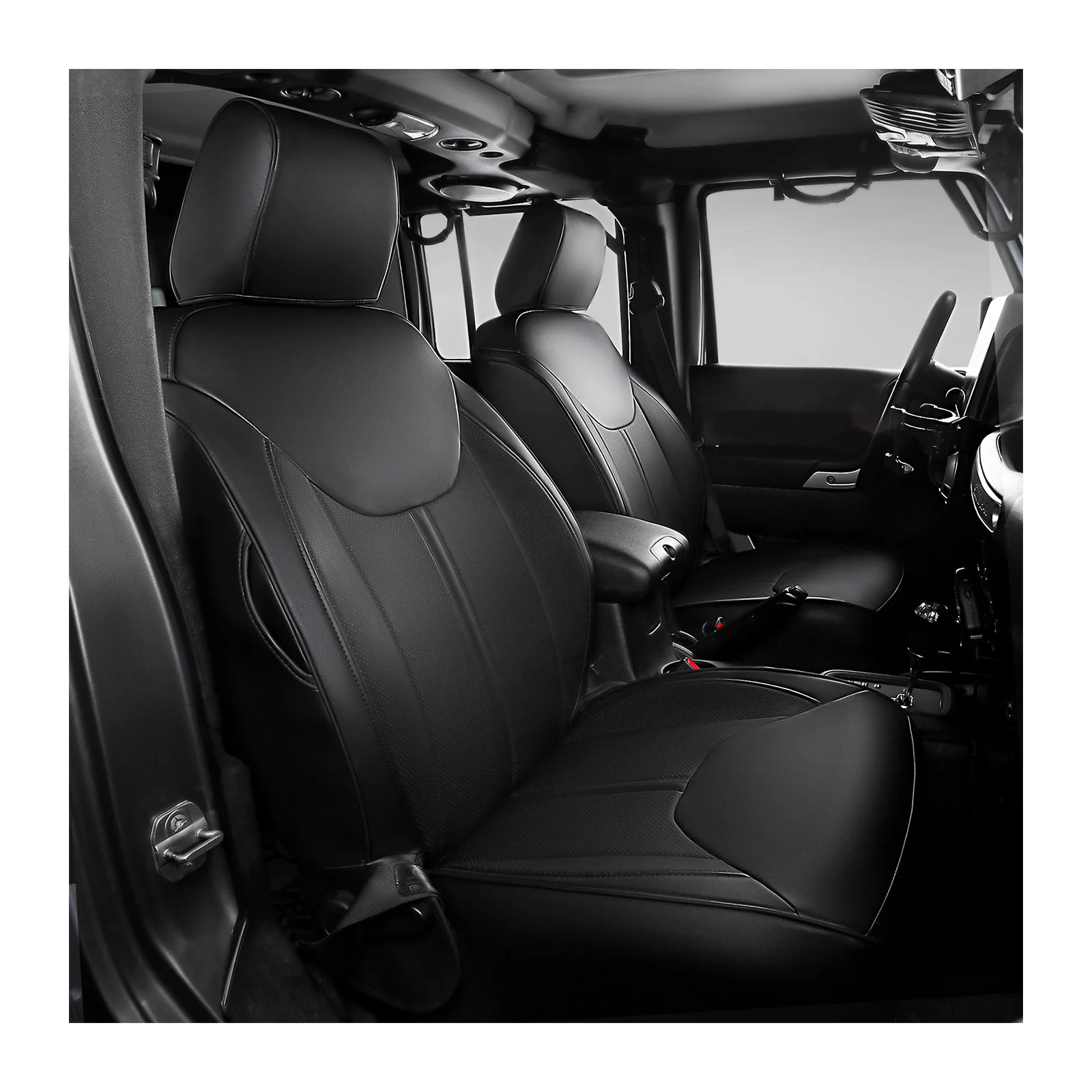 

Роскошный чехол на автомобильное сиденье по индивидуальному заказу для Jeep Wrangler 2013-2024 гг., кожаные чехлы на сиденья автомобиля, автомобильные аксессуары