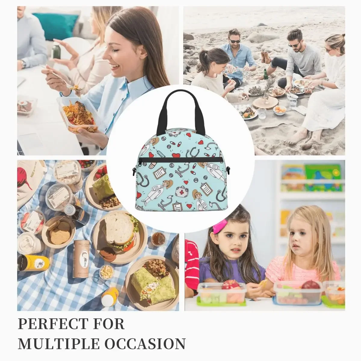 Portable Lunch Bag Food Thermal Box Durable Office Cooler Lunchbox With Shoulder Strap Doctors Nurse Organizer Insulated Case