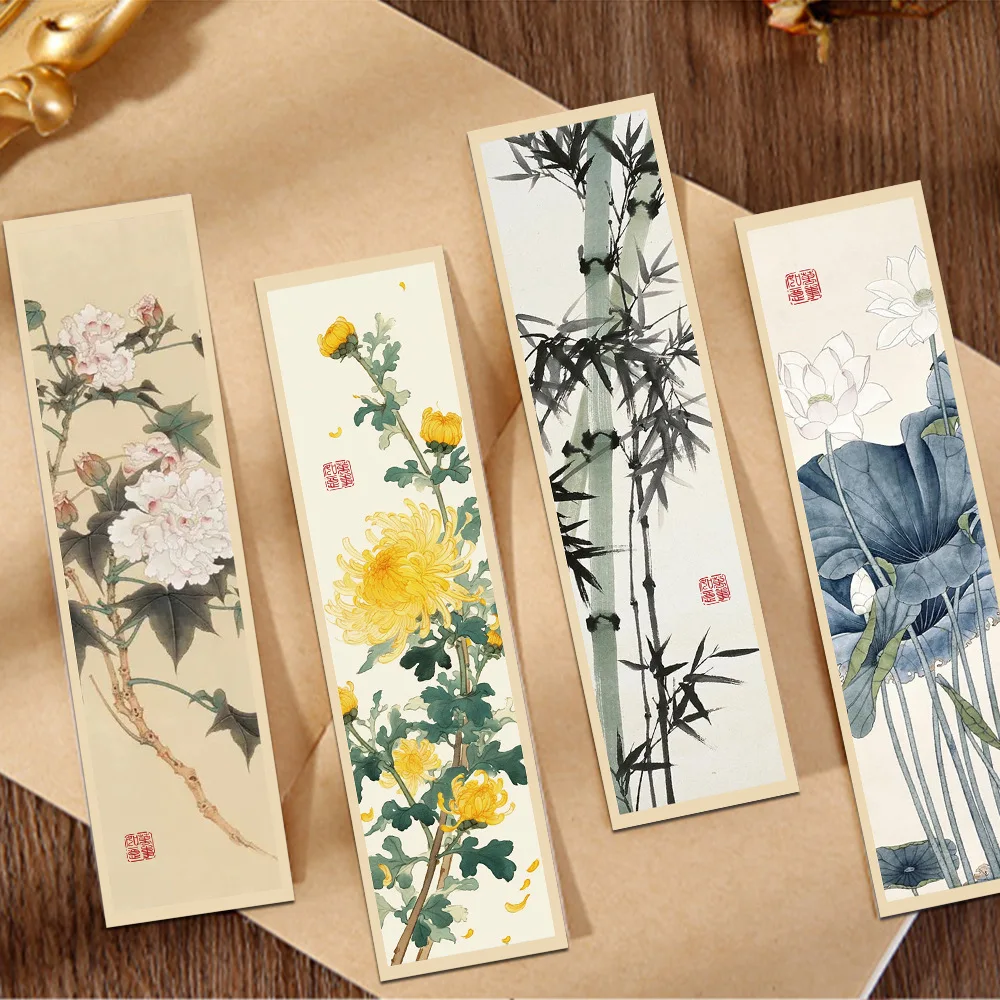 30Pcs Reading Reward Chinese Style Bookmarks For Gifts Scripture Stationery Office Supplies Ink Painting Style Bookmark﻿