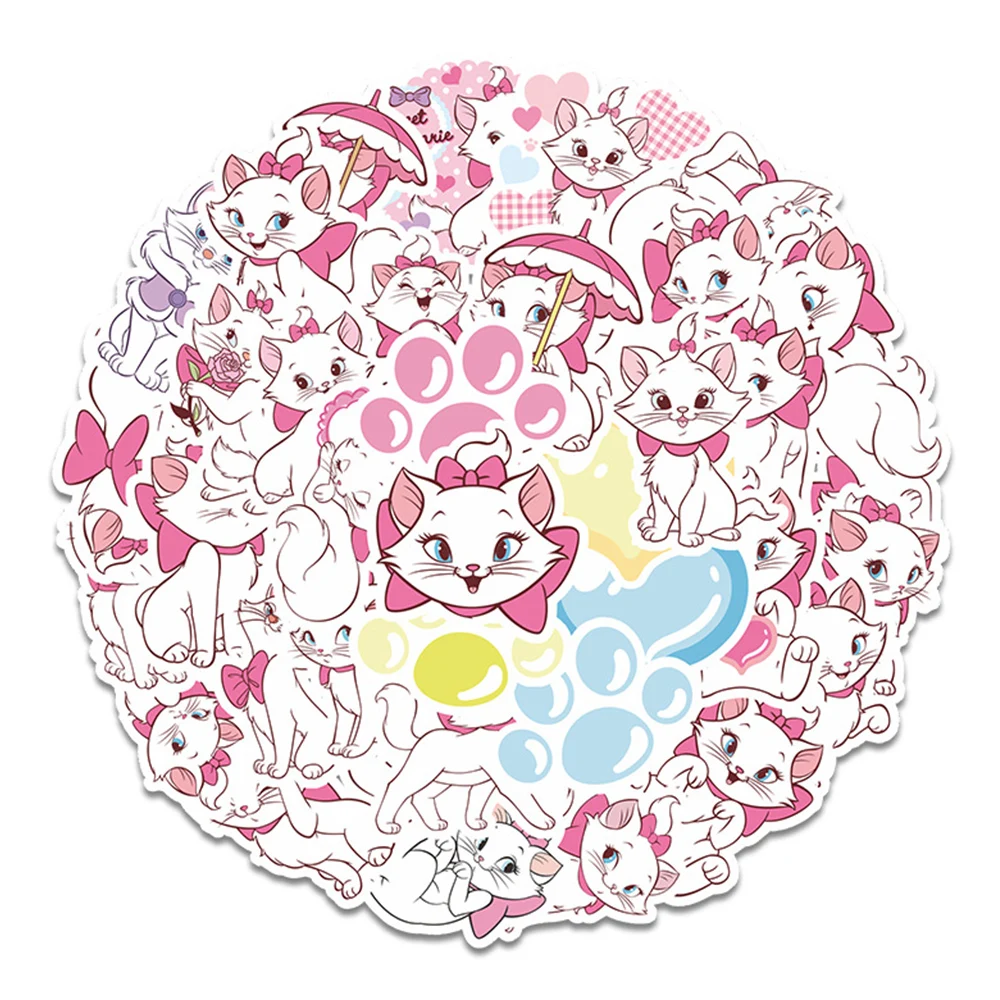 

10/38pcs Disney Cute Marie Cat Cartoon Stickers Anime The Aristocats Decals Toy DIY Scrapbook Helmet Suitcase Funny Sticker Pack