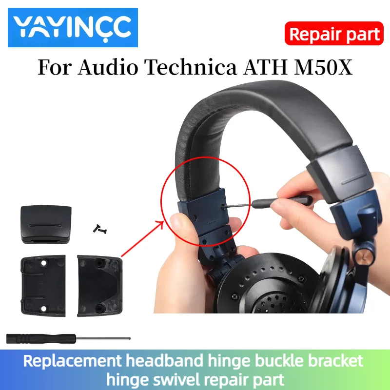 

YAYINCC Replacement original spare parts For Audio Technica ATH M50X Headphones Replacement headband hinge buckle bracket part