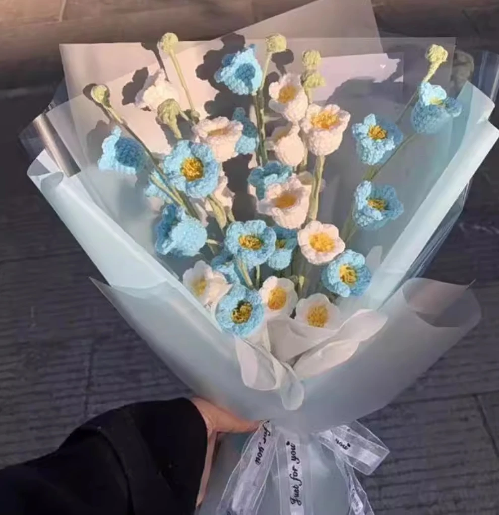 

Hand-woven diy material package bouquet, homemade hand-woven eternal lily of the valley flower finished product to send to girlf