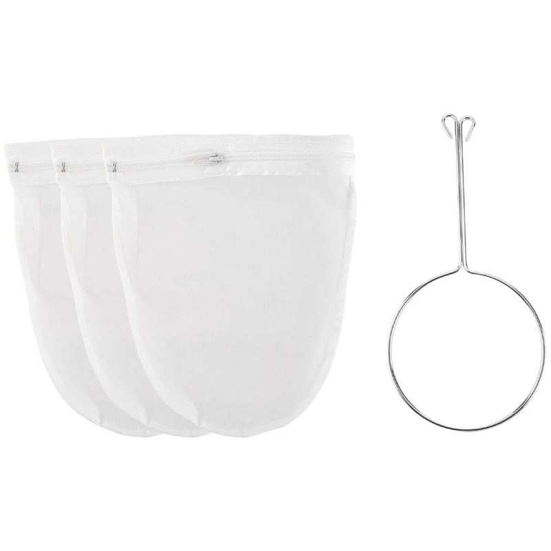 

Ultra Fine Mesh Strainer Bag With Zipper,Strainers Fine Mesh With Reinforced Frame And Sturdy Handle,Nut Milk Bags