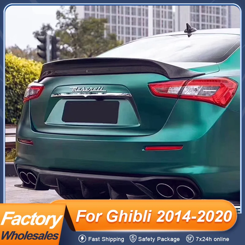 

For Maserati Ghibli 2014 15 16 17 18 19 20 Rear Trunk Lid Car Spoiler Wing Carbon Fiber Black Tuning Upgrade Accessories Parts