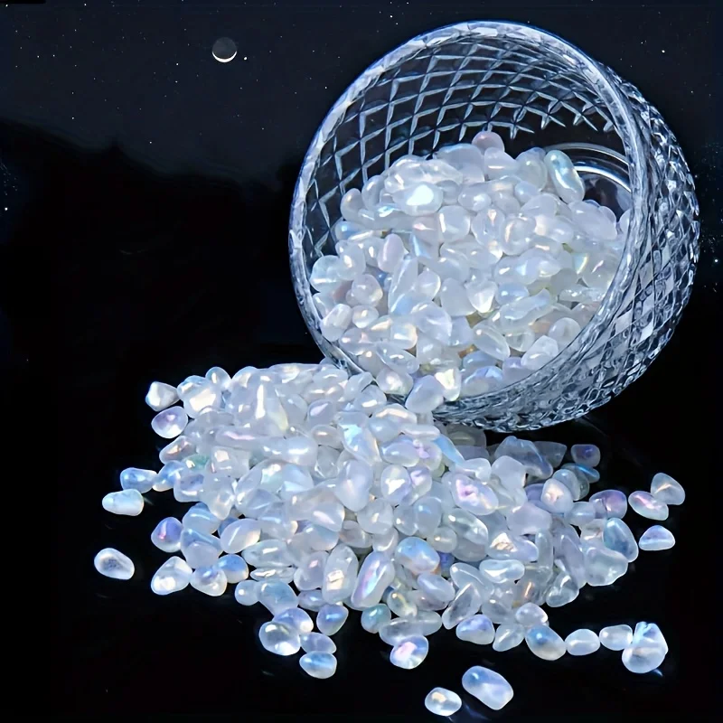 50g/100g/200g Crystal Moonstone Crushed Stone Particles Ornaments Home Fish Tank Landscaping Gravel Handmade DIY Decoration for