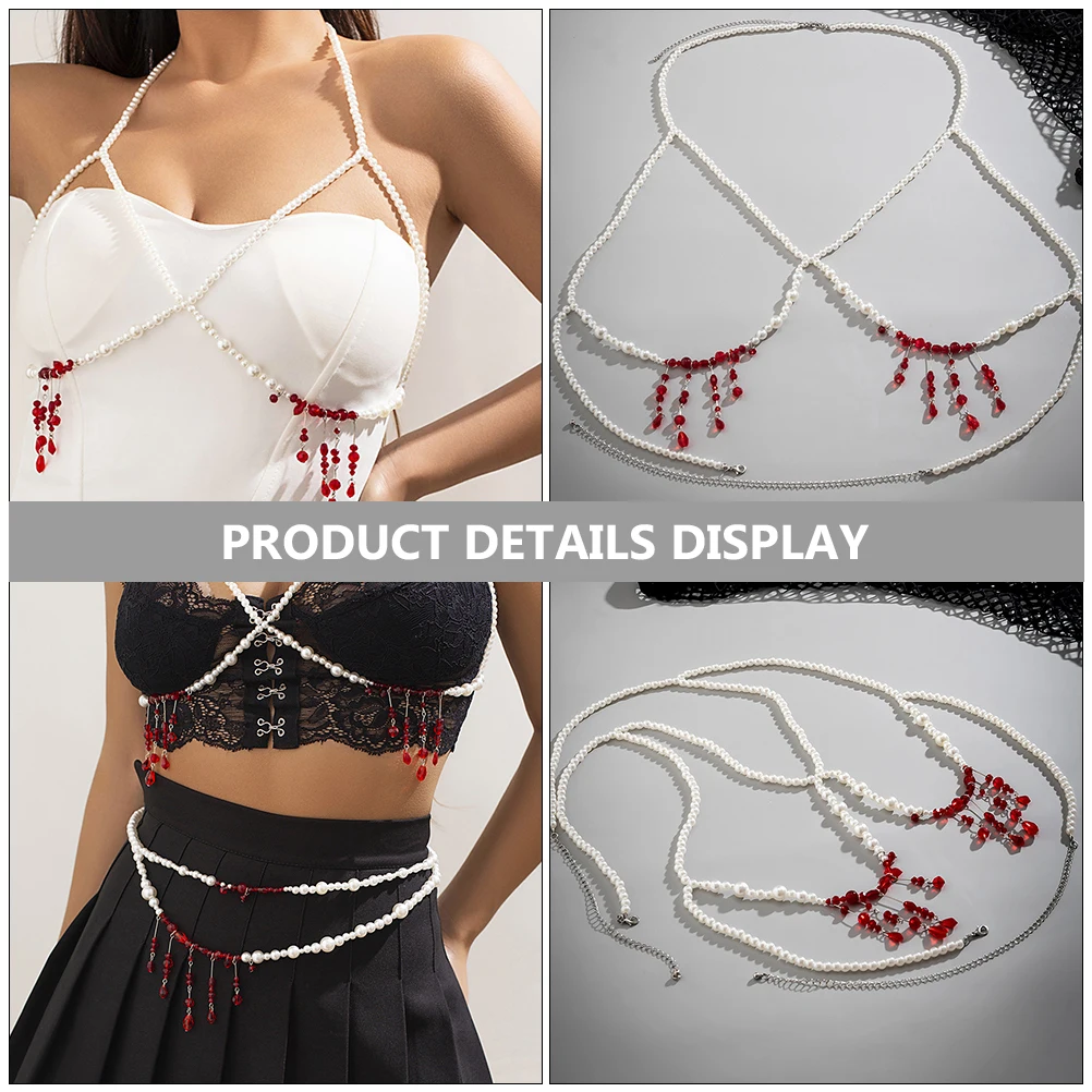 

Pearl Gothic Chest Chain Waist Chains for Women Personality Holiday Jewelry Party