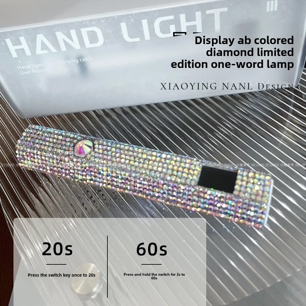 Nail Art Nieuwe kleur diamant UV-lamp met display Draagbare fototherapie UV LED-lamp Mini handlamp Nail Art Tools