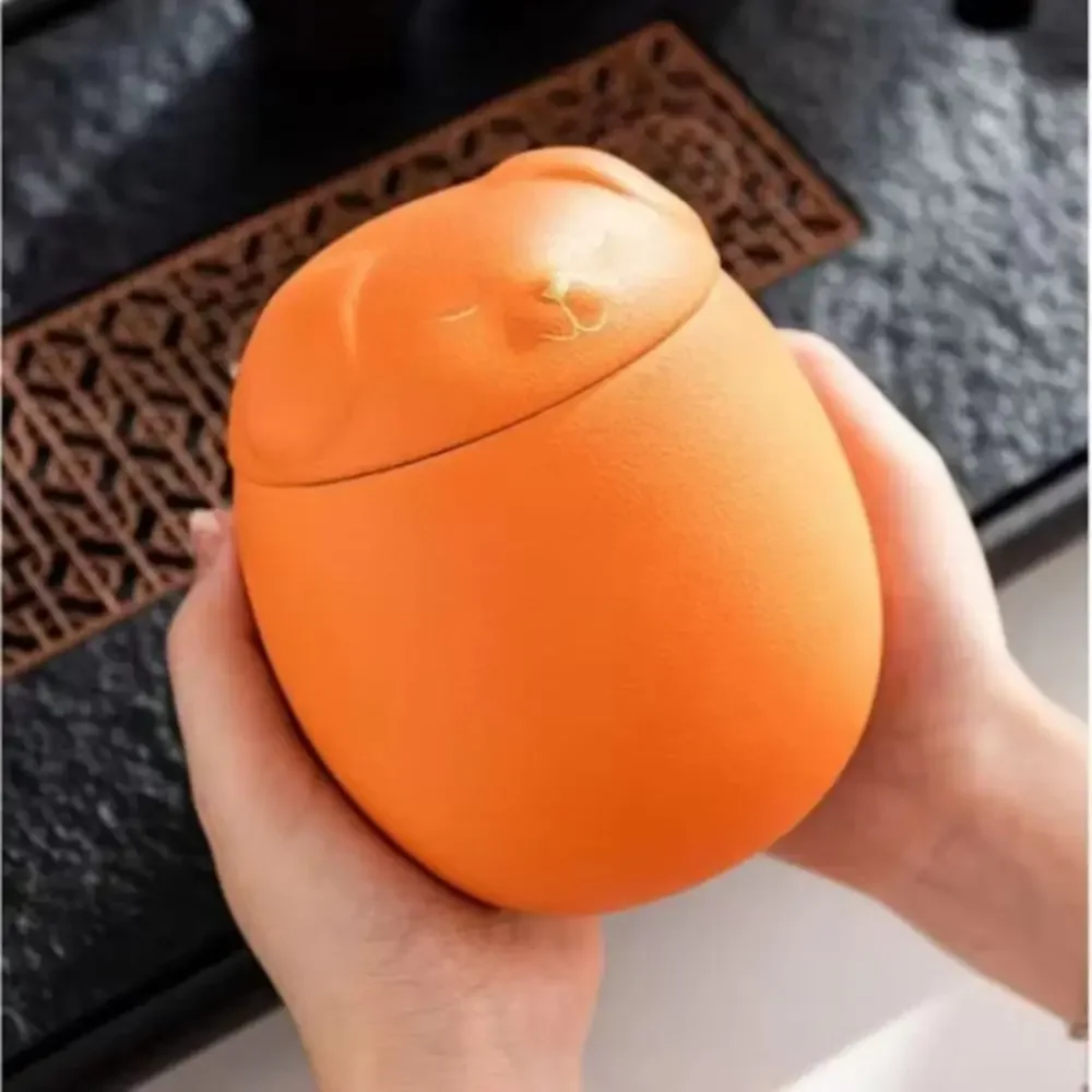 

Gift Ceramic Funeral Urn for Pets 200ml Cute Ashes Storage Box with Lid Dog/Cat Shape Memento Burial Holder Desktop Decoration