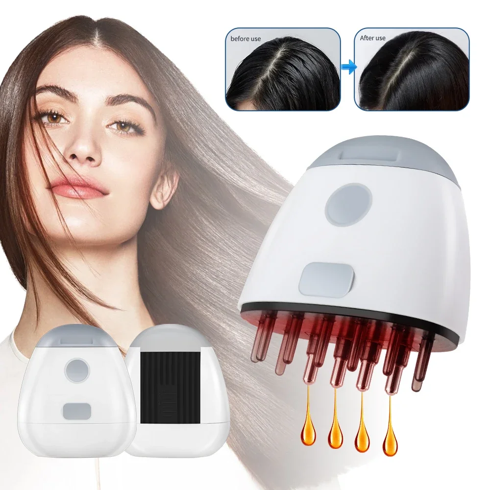 IPX5 Electric Scalp Applicator 625nm Red Light Vibration Head Scalp Massage Comb Activates Hair Follicles Anti Hair Loss USB