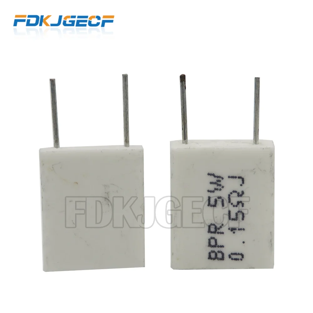 10pcs BPR56 5W resistor cerâmico Não-indutivo do cimento 0,01 0,02 0,05 0,15 0,25 0,47ohm 0.1R 0.22R 0.33R 0.2R 0.5R