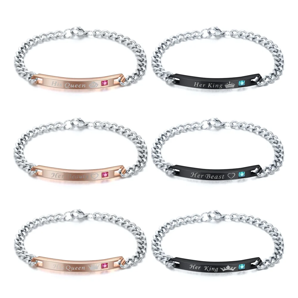 Paar-Armbänder-Set mit passendem Muster, Unisex-Armbänder für Männer und Frauen