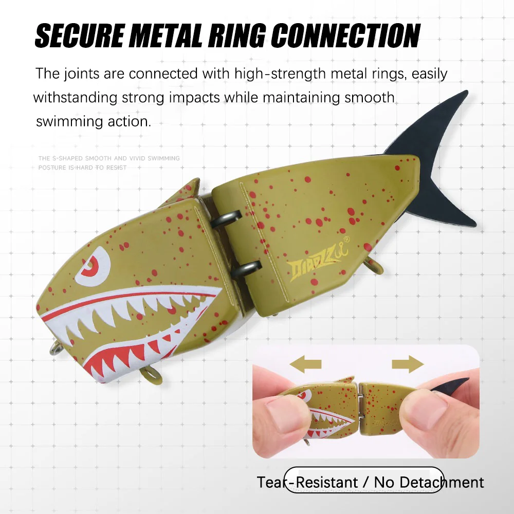 Slow Sinking Swimbait Lure 73mm 10g 2-Jointed Soft Tail Mustad Treble Hook Wobbler Bionic Artificial Bait for Bass Pike Tackle - view 3