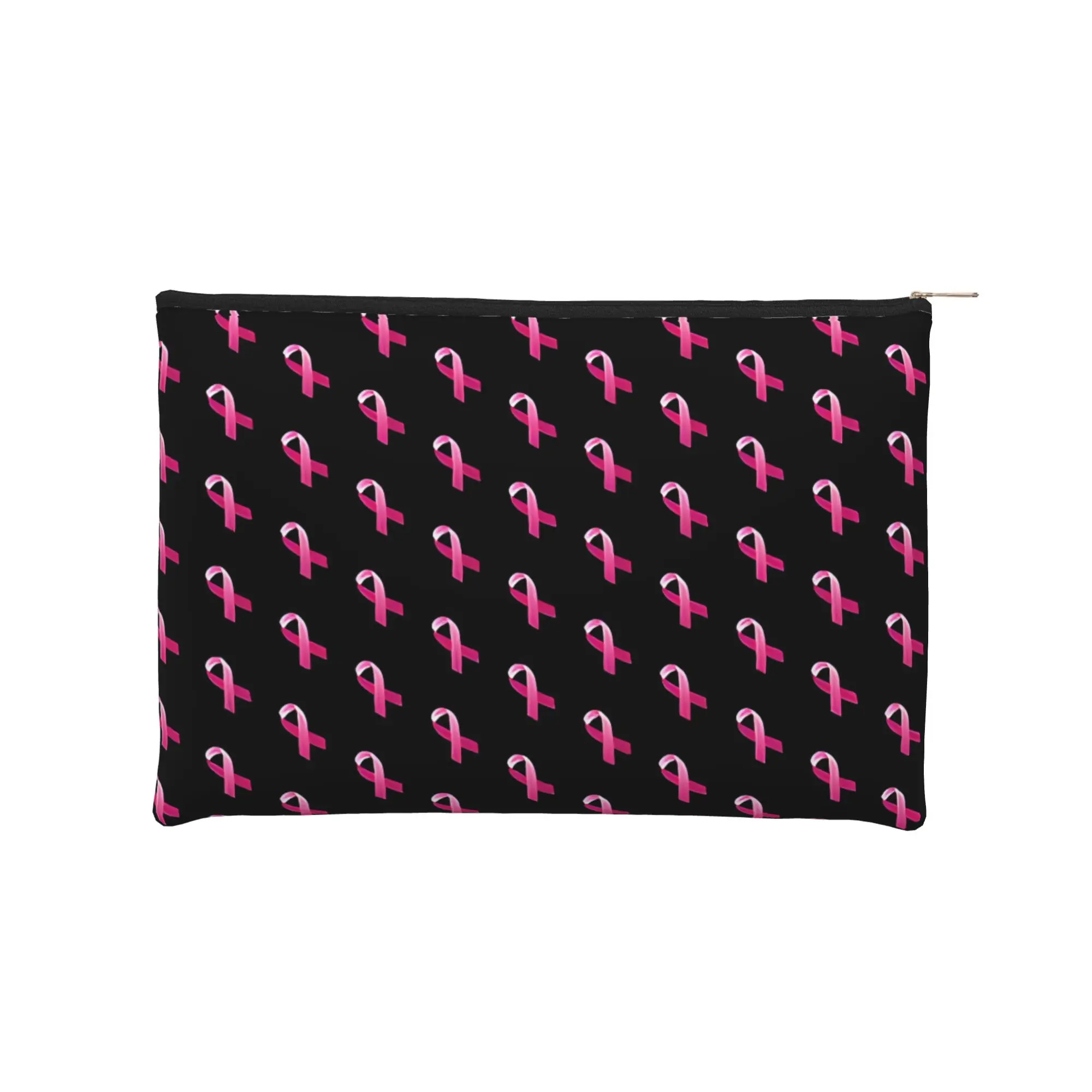 Lightweight Cute pouch CANCER AWARENESS PINK RIBBON Makeup Bag  Toiletry Bag with Zipper