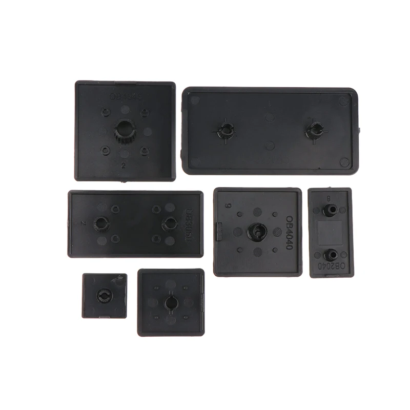 New 10Pcs 2020 3030 3060 4040 4080 4545 Plastic End Cap Cover Plate Black For EU Aluminum Profile High Quality view 3