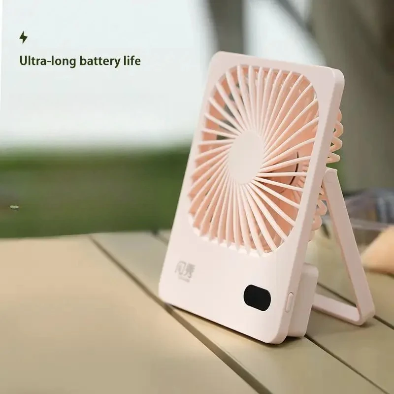 Urltra-Light Mute Настольный вентилятор 50 часов Длительный срок службы батареи Подвесной вентилятор с зарядкой через USB Супер устойчивый ручной вентилятор для офисного общежития