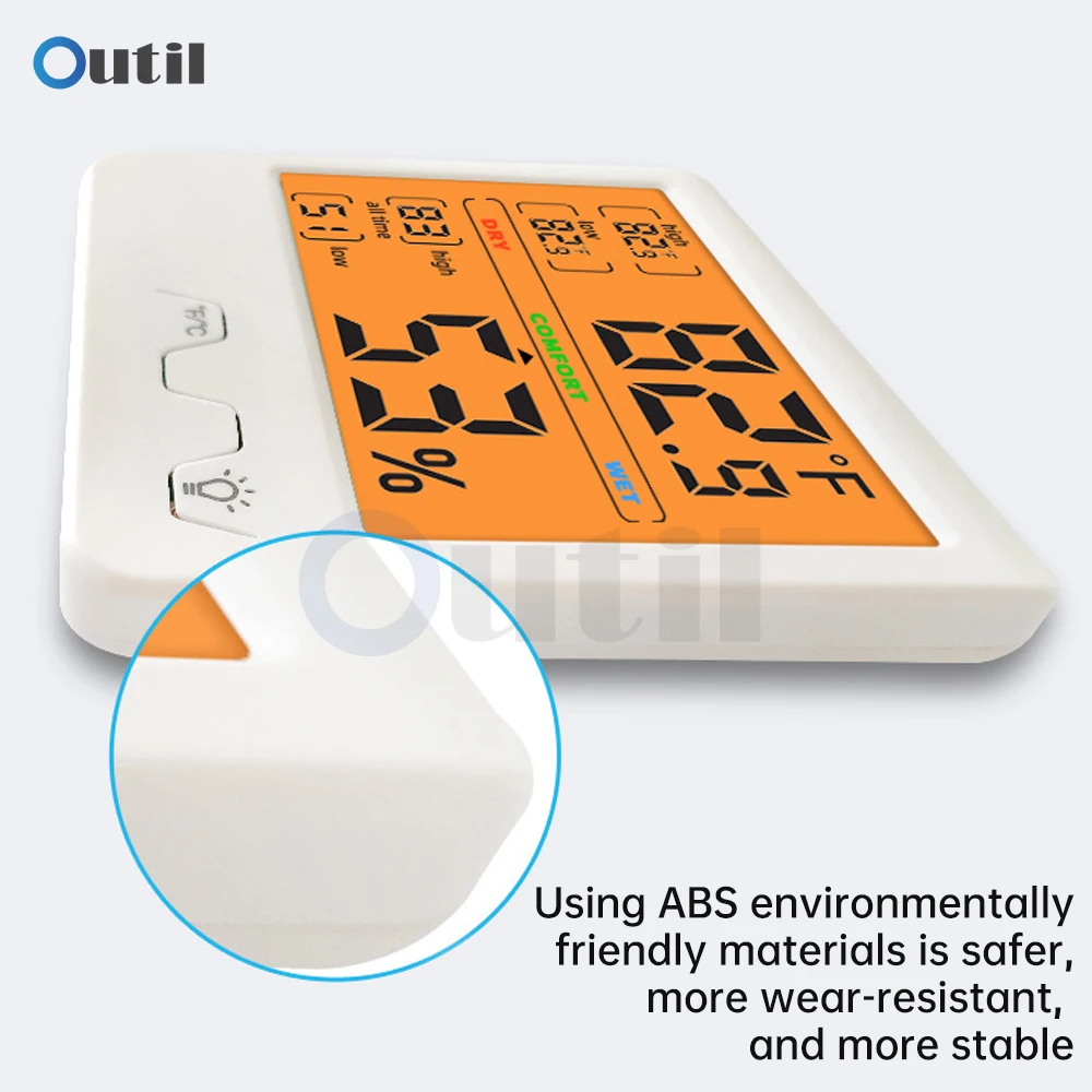 Digital LCD Indoor Convenient Temperature Sensor Humidity Meter -20~70℃ 0%~99%RH Multi-function Thermometer Hygrometer Gauge