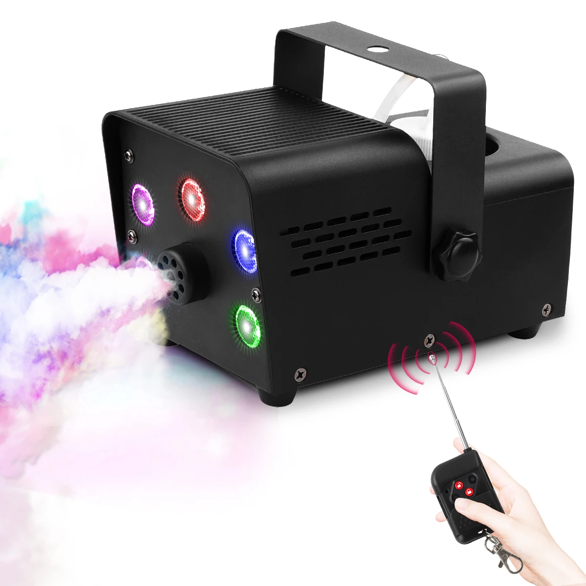 

GEFENSI 500 Вт Fog Machine 5 шт. RGB светодиодные бусины дымовая машина для DJ Disco Concert Party беспроводной пульт дистанционного управления сценический туманообразователь выдвижной