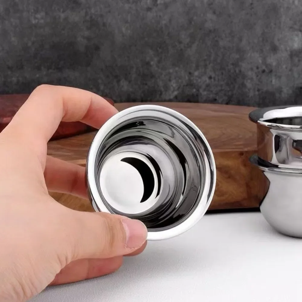 1 قطعة صغيرة 316 كوب من الفولاذ المقاوم للصدأ كأس نبيذ صغير شرب صغير سميكة فم واحد من فنجان شاي واحد أو اثنين من كؤوس مشروبات بيضاء