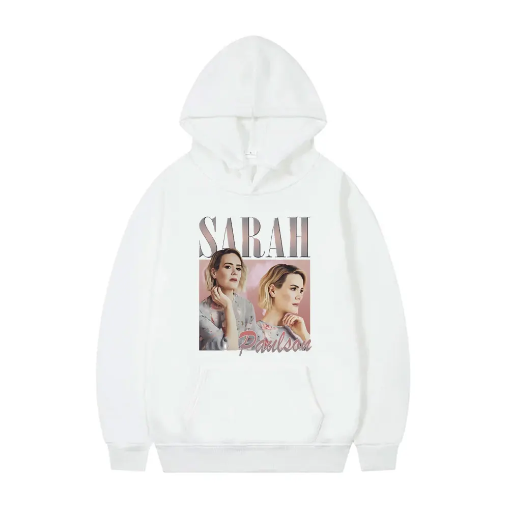 Sarah Paulson Graphic Hoodie Men\'s Casual Fleece Cotton Sweatshirt Men Women Hip Hop Oversized Hoodies Male Vintage Streetwear
