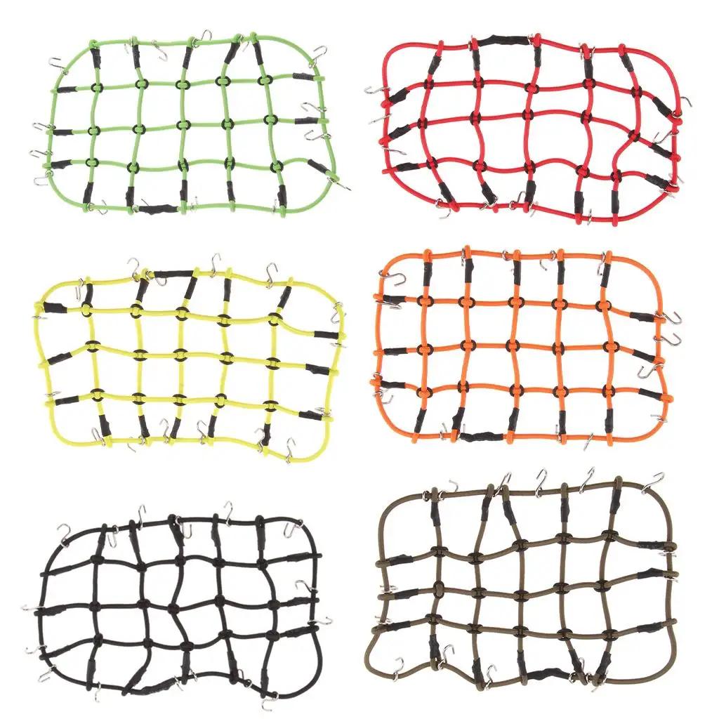 RC Car Luggage Rack Net Metal Storage Mesh Elastic Hook Accessory for 1 8 RC Crawler Buggy Roof Rack